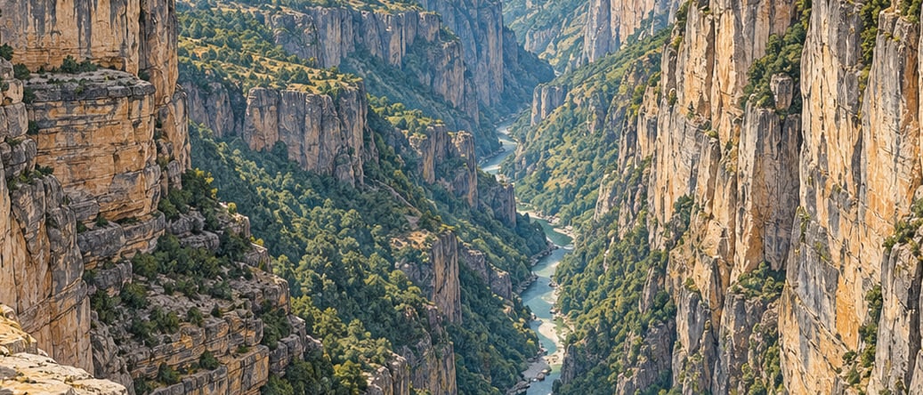 Yelimera Canyon Natural Monument çizimi, Manisa