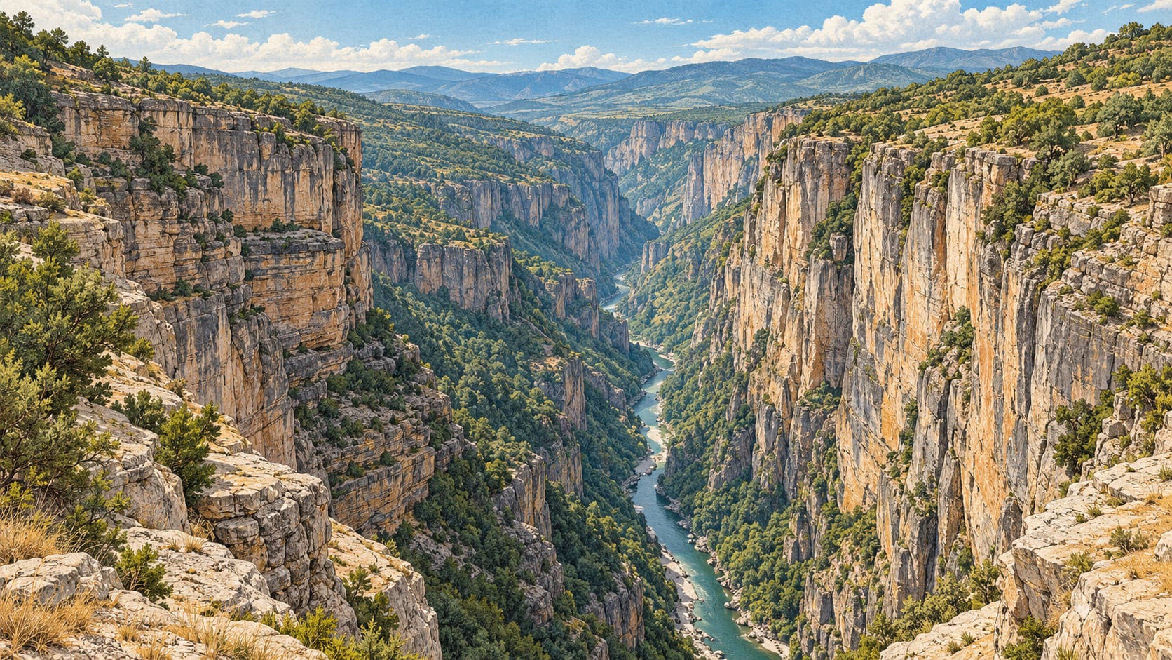 Yelimera Canyon Natural Monument çizimi, Manisa