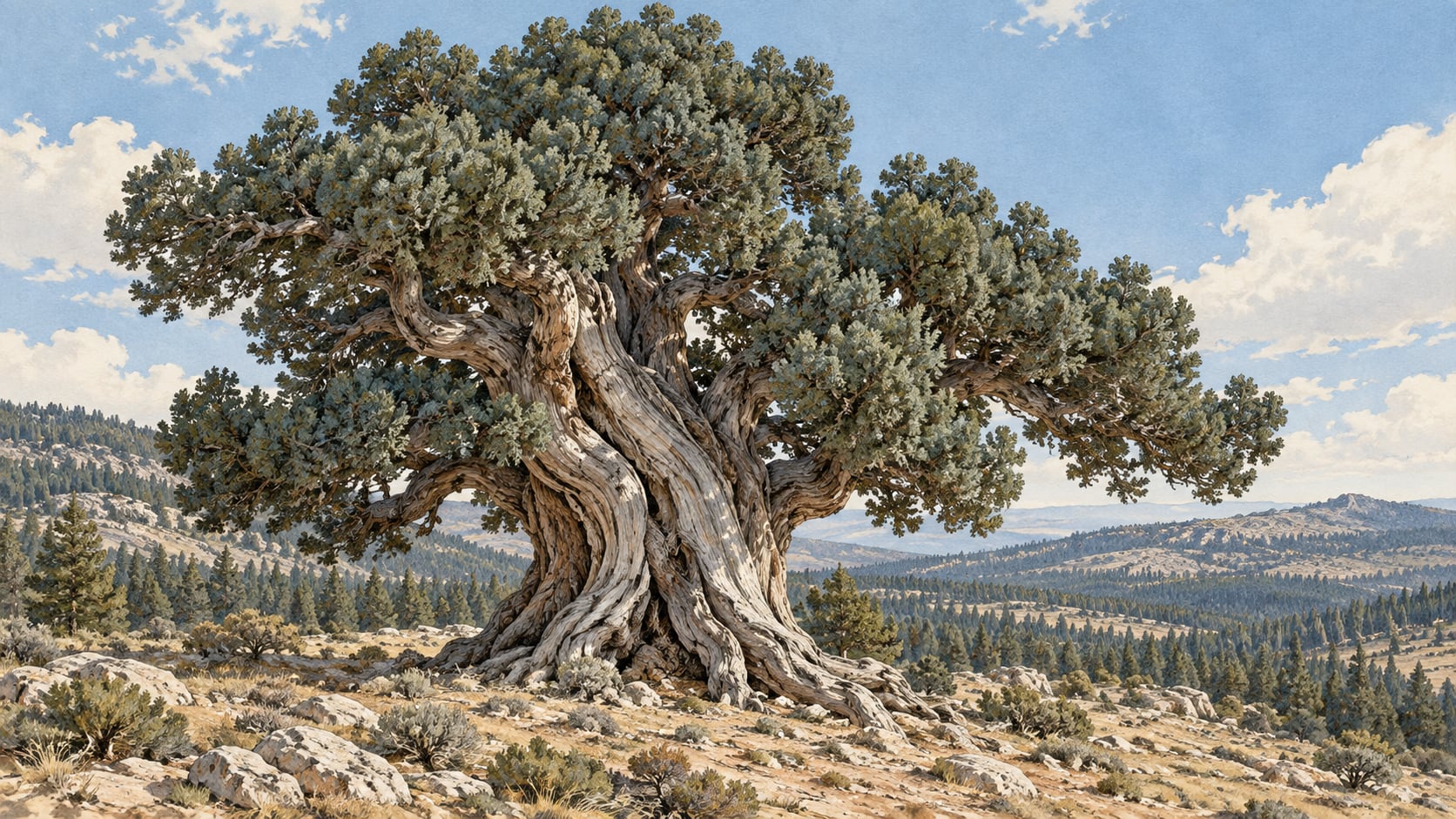Yemişçi Plane Tree Natural Monument çizimi, İzmir