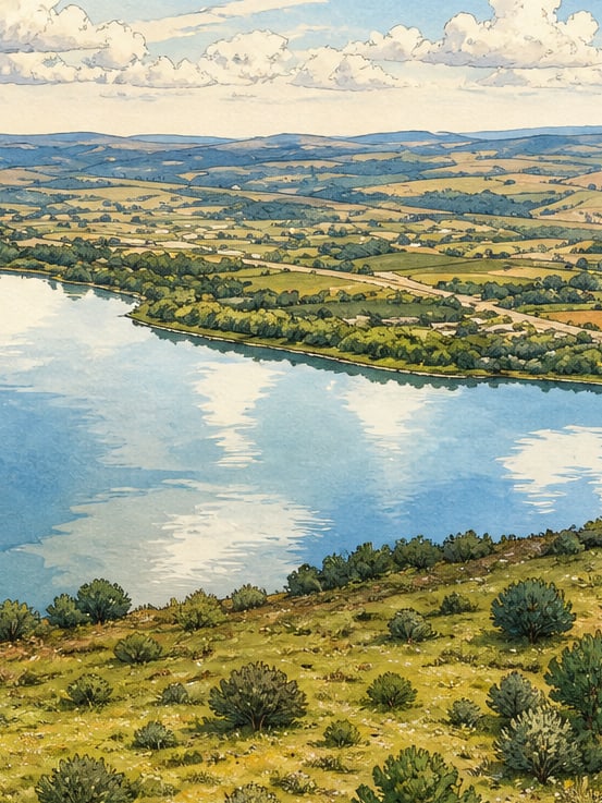 Zeichnung: Yeniçağa-See, Bolu