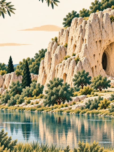 Zeichnung: Yeşildirek-Höhle, Karaman