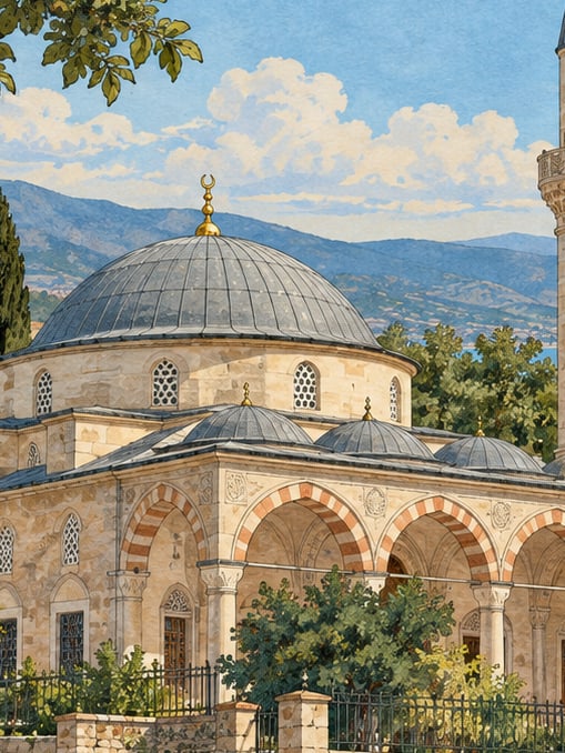 Zeichnung: Yeşilli-Moschee, Balıkesir