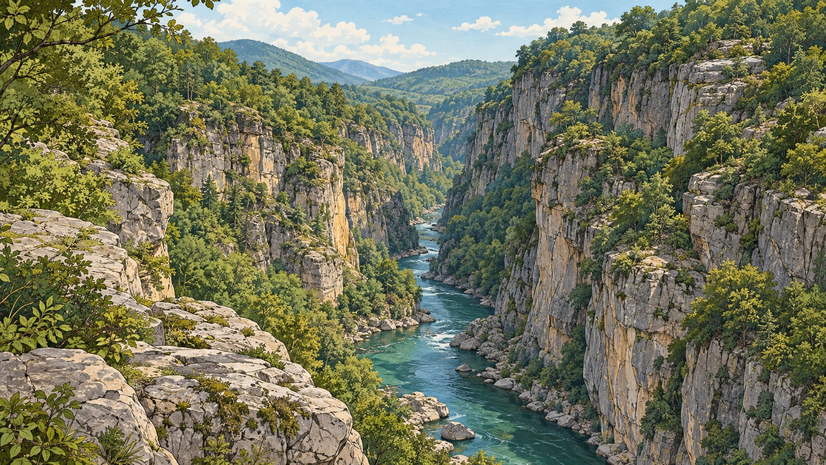 Yılançatı Canyon Nature Park çizimi, Düzce