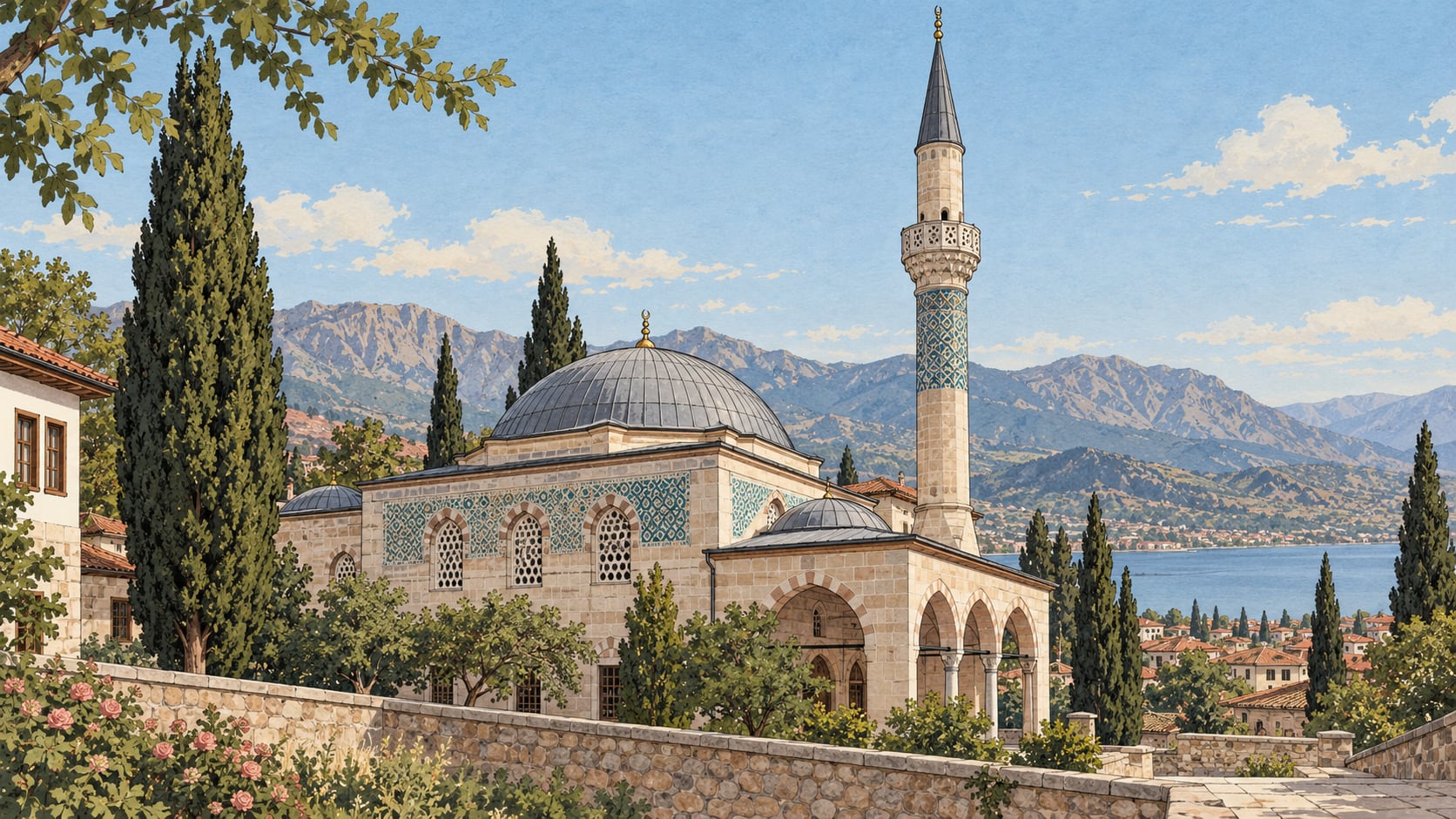Yılanlıoğlu Mosque çizimi, Isparta