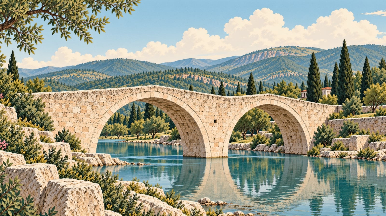 Yıldırım Bridge çizimi, Edirne
