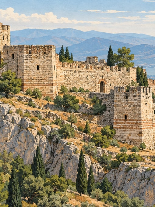Zeichnung: Yoğurtçu-Burg, Manisa