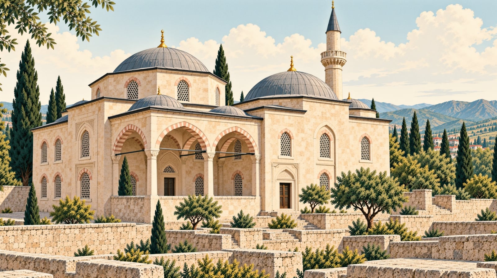 Yukarı Tekke Cami çizimi, Bolu