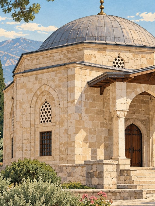 Zeichnung: Yunus-Emre-Grabmal, Isparta