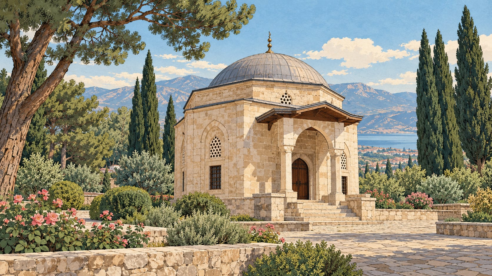 Yunus Emre Tomb çizimi, Isparta
