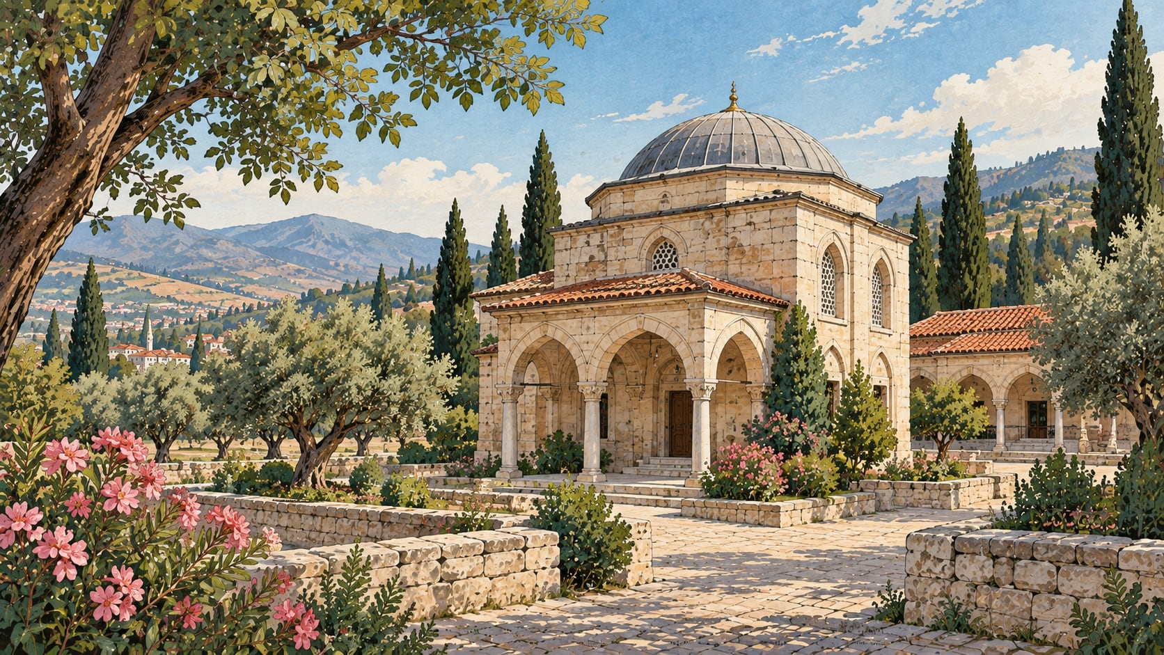 Yunus Emre and Tapduk Emre Tomb çizimi, Manisa