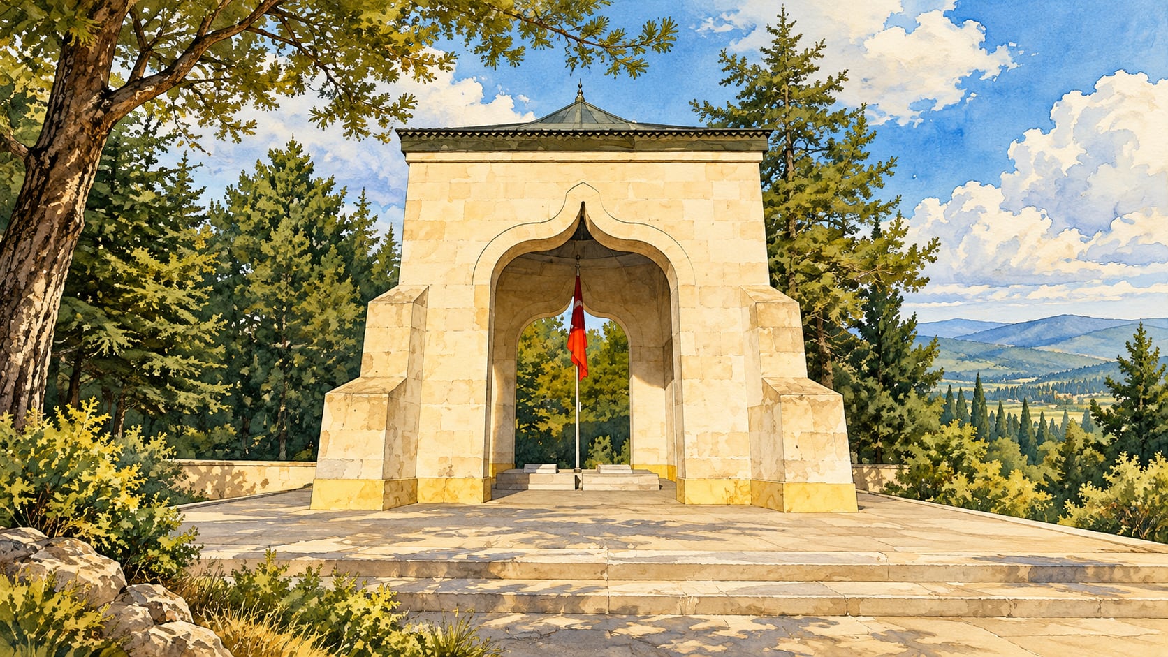 Yüzbaşı Agâh Efendi Martyrs' Cemetery çizimi, Afyonkarahisar
