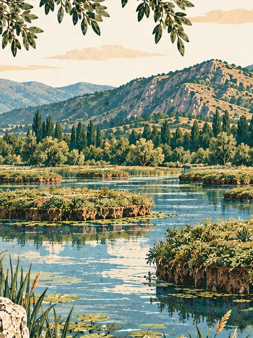 Ilustración: Monumento Natural de las Islas Flotantes, Bingöl