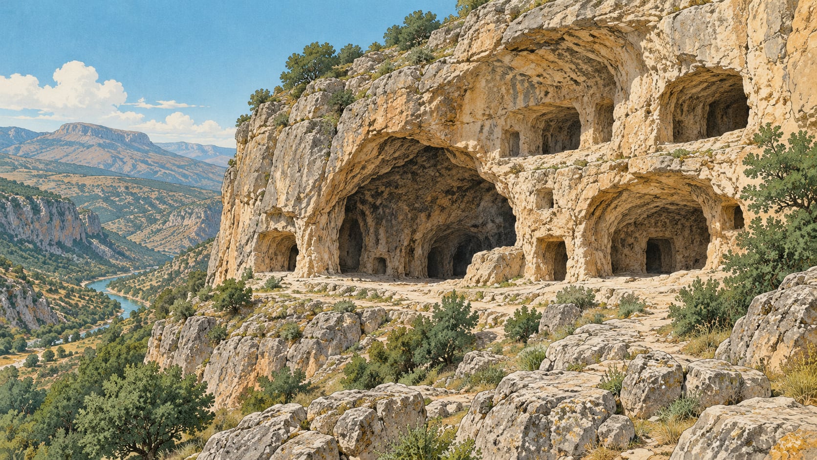 Zağ Caves çizimi, Bingöl