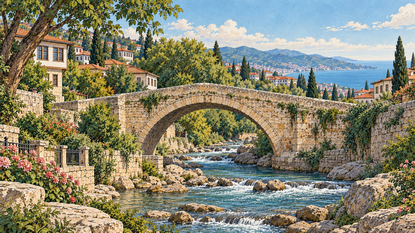 Zağnos Bridge çizimi, Trabzon