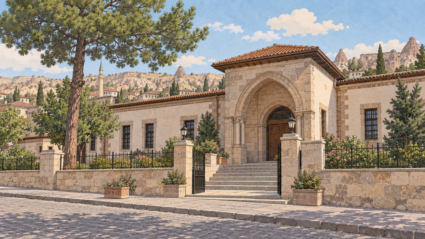 Zağnos Paşa Mosque and Complex çizimi, Balıkesir