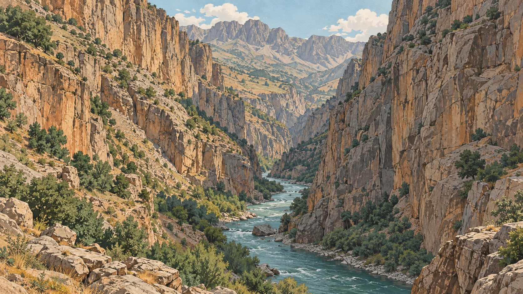 Zap Suyu Valley çizimi, Hakkari