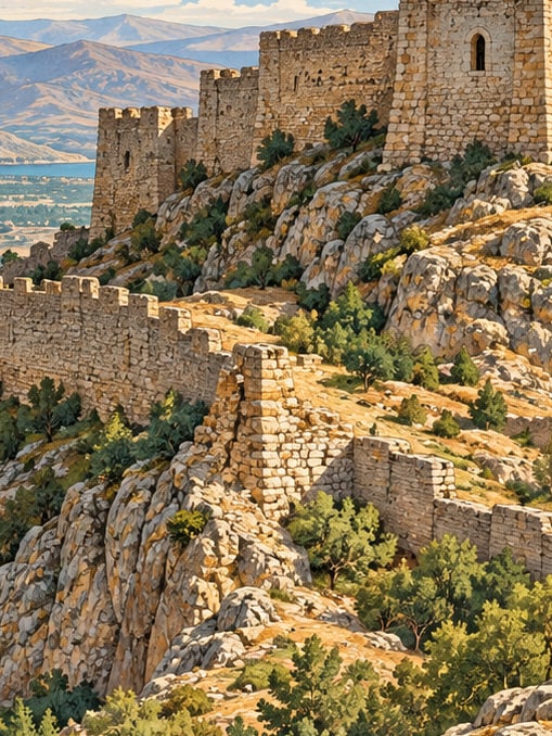 Zeichnung: Zengibar-Burg, Malatya