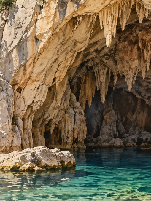 Zeichnung: Zeus-Höhle, Aydın