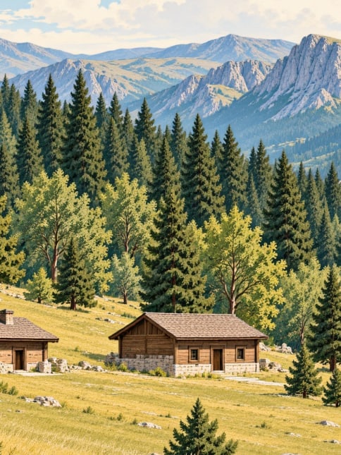 Zeichnung: Zigana-Hochweide, Gümüşhane