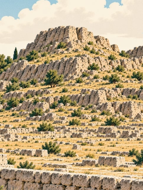 Zeichnung: Zincirli-Hügel, Gaziantep