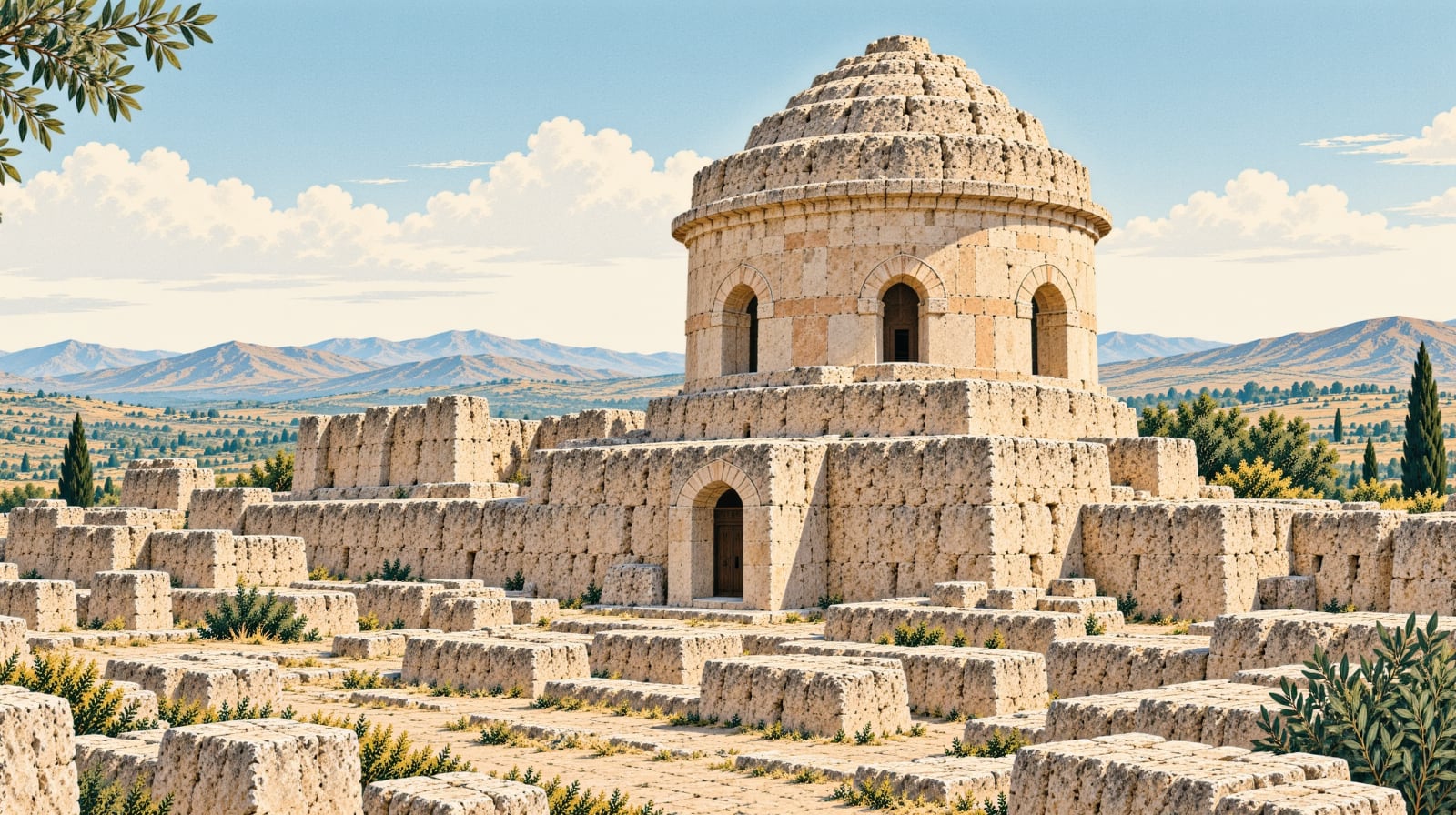 Zortul Tomb Tower çizimi, Van
