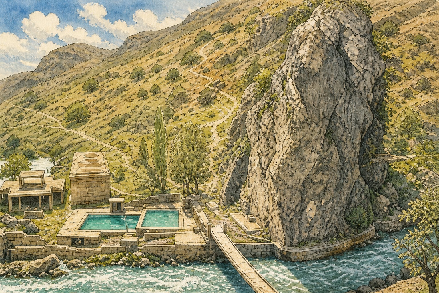 Zümrüt Hot Spring çizimi, Şırnak